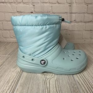 Crocs Classic Neo Puff Short Snow Boots Women’s 5 Pure Water Blue New